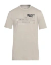 Armani Exchange Man T-shirt Taupe Size M Cotton In Grey