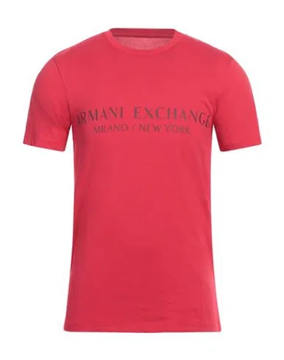 Armani Exchange Man T-shirt Tomato Red Size M Cotton