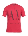 Armani Exchange Man T-shirt Tomato Red Size S Cotton