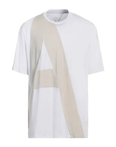 Armani Exchange Man T-shirt White Size L Cotton In White