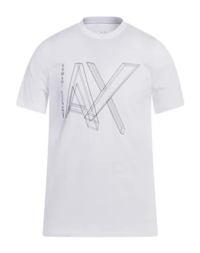 Armani Exchange Man T-shirt White Size L Cotton In White