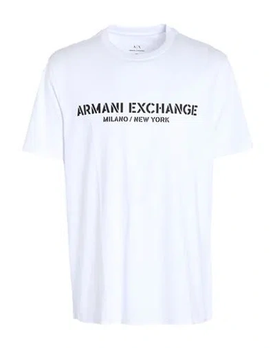 Armani Exchange Man T-shirt White Size L Cotton