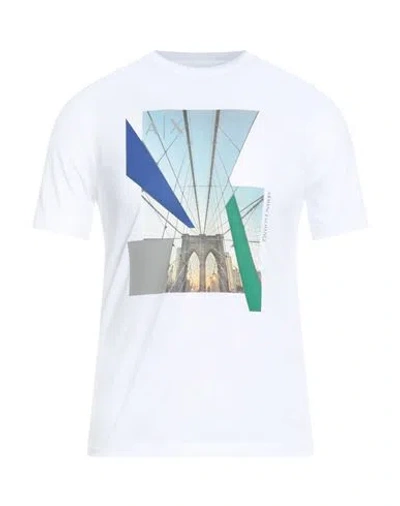 Armani Exchange Man T-shirt White Size L Cotton