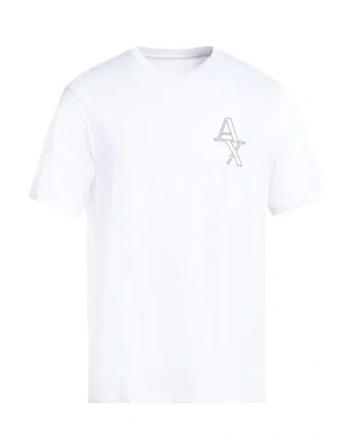 Armani Exchange Man T-shirt White Size L Cotton In White