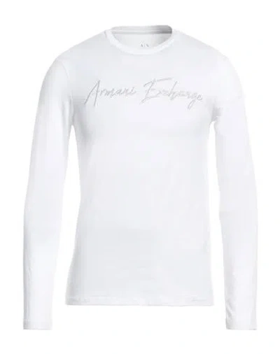 Armani Exchange Man T-shirt White Size L Cotton