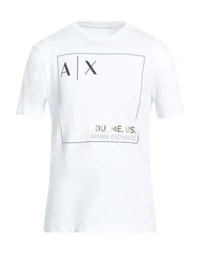 Armani Exchange Man T-shirt White Size L Cotton