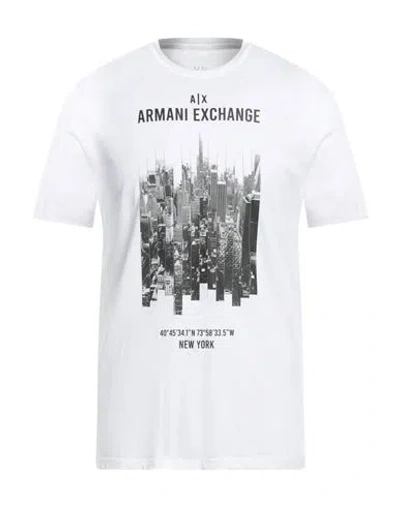 Armani Exchange Man T-shirt White Size L Cotton In White