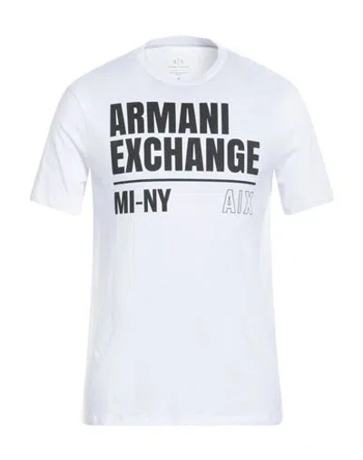 Armani Exchange Man T-shirt White Size L Cotton In White