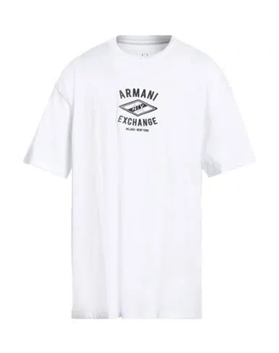 Armani Exchange Man T-shirt White Size L Cotton