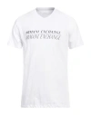 Armani Exchange Man T-shirt White Size L Cotton, Elastane