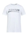 Armani Exchange Man T-shirt White Size L Cotton, Elastane