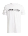 Armani Exchange Man T-shirt White Size Xxl Cotton, Elastane In Black