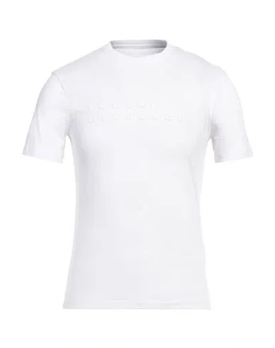 Armani Exchange Man T-shirt White Size L Organic Cotton