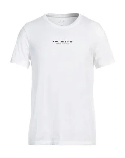 Armani Exchange Man T-shirt White Size L Organic Cotton