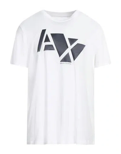 Armani Exchange Man T-shirt White Size L Organic Cotton