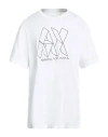 Armani Exchange Man T-shirt White Size L Organic Cotton In White