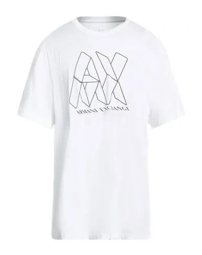 Armani Exchange Man T-shirt White Size L Organic Cotton