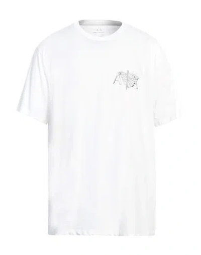 Armani Exchange Man T-shirt White Size L Organic Cotton