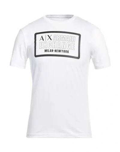 Armani Exchange Man T-shirt White Size L Pima Cotton