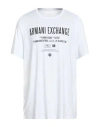 Armani Exchange Man T-shirt White Size L Pima Cotton In White