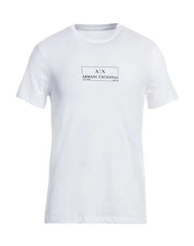 Armani Exchange Man T-shirt White Size M Cotton In White