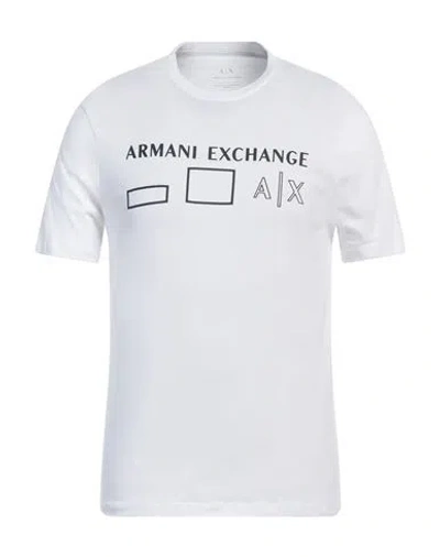Armani Exchange Man T-shirt White Size L Cotton In White