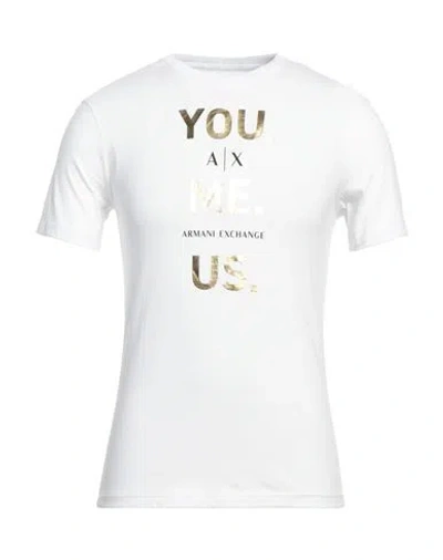 Armani Exchange Man T-shirt White Size S Cotton