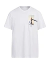 Armani Exchange Man T-shirt White Size S Cotton, Elastane In White