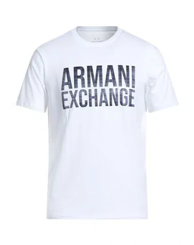 Armani Exchange Man T-shirt White Size S Cotton, Elastane
