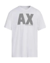 Armani Exchange Man T-shirt White Size S Cotton, Polyester In White