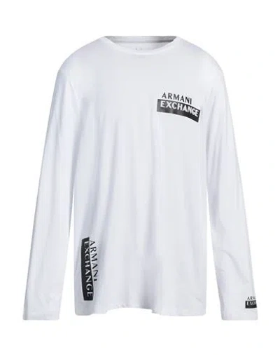 Armani Exchange Man T-shirt White Size L Organic Cotton