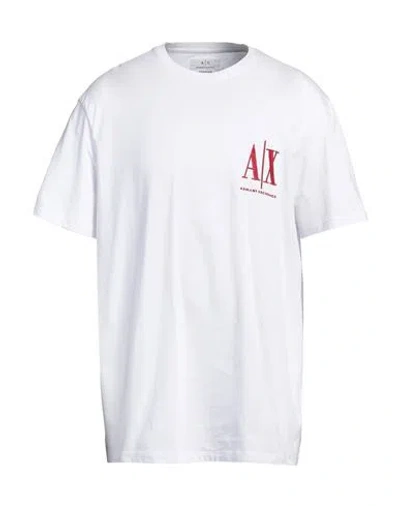 Armani Exchange Man T-shirt White Size Xxl Cotton In White