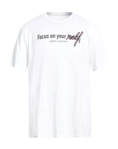 Armani Exchange Man T-shirt White Size Xxl Cotton