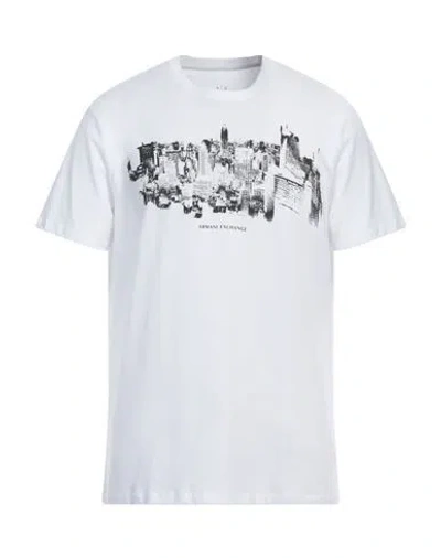 Armani Exchange Man T-shirt White Size Xxl Cotton, Elastane