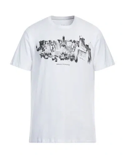 Armani Exchange Man T-shirt White Size L Cotton, Elastane