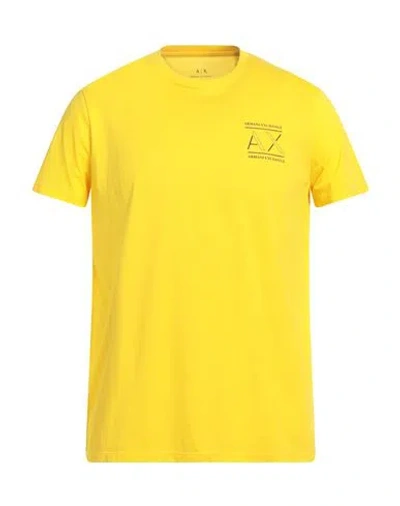 Armani Exchange Man T-shirt Yellow Size L Cotton In Yellow