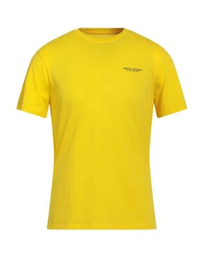 Armani Exchange Man T-shirt Yellow Size L Cotton