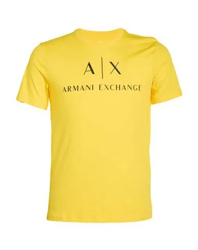 Armani Exchange Man T-shirt Yellow Size M Cotton