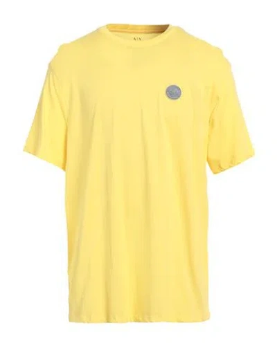 Armani Exchange Man T-shirt Yellow Size Xxl Cotton