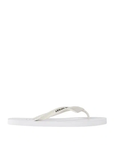 Armani Exchange Man Thong Sandal White Size 8.5 Rubber