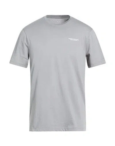 Armani Exchange Man T-shirt Grey Size M Cotton In Green