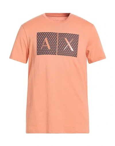Armani Exchange Man T-shirt Mandarin Size L Cotton In Pink