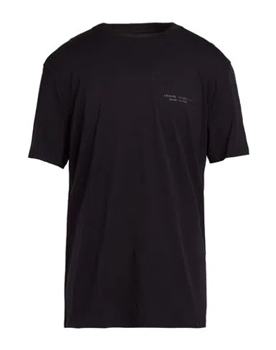 Armani Exchange Man T-shirt Midnight Blue Size Xl Cotton In Black