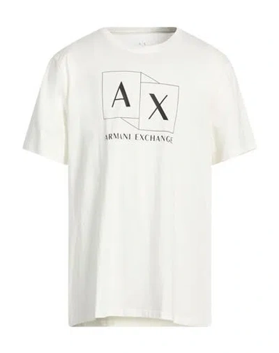 Armani Exchange Man T-shirt Off White Size Xxl Cotton