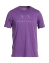 Armani Exchange Man T-shirt Purple Size L Cotton