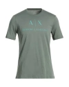 Armani Exchange Man T-shirt Sage Green Size M Cotton