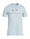 Armani Exchange Man T-shirt Sky Blue Size M Cotton