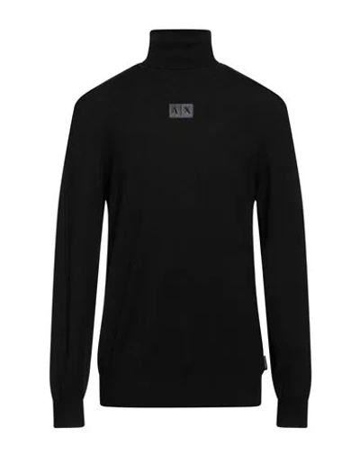 Armani Exchange Man Turtleneck Black Size L Acrylic, Virgin Wool