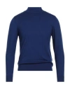 Armani Exchange Man Turtleneck Blue Size L Acrylic, Virgin Wool