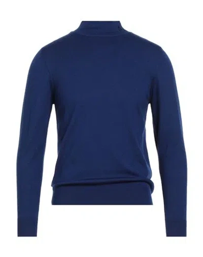 Armani Exchange Man Turtleneck Blue Size L Acrylic, Virgin Wool